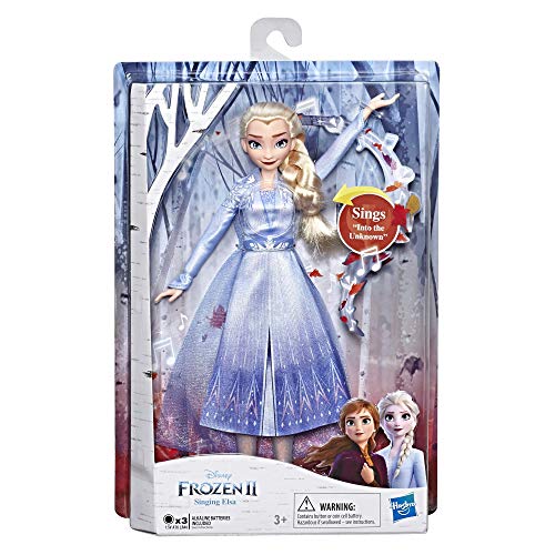 Disney Frozen Muñeca de Moda de Elsa con música Vestido Azul Inspirado en Disney Frozen 2, Juguete para niños de 3 años en adelante