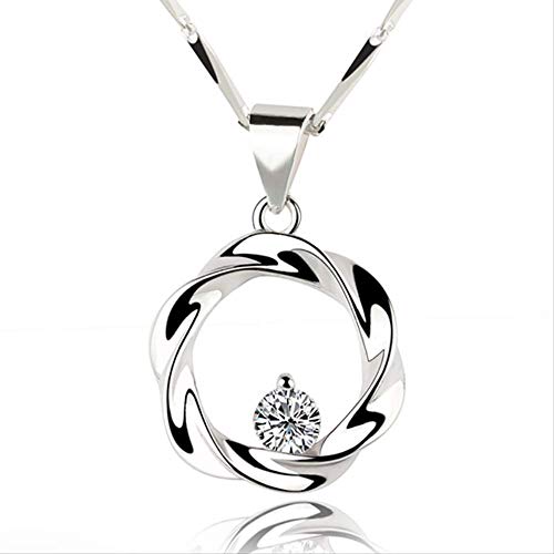 DODO.GOGO S925 Sterling Silver Women's Classic Fashion Necklace Upgrade Eupra White Gold Round Pendant