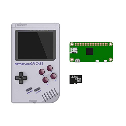 DroiX RETROFLAG GPi Estuche con/Raspberry Pi Zero W y Tarjeta microSD de 32GB Sistema portátil portátil de Juegos Retro