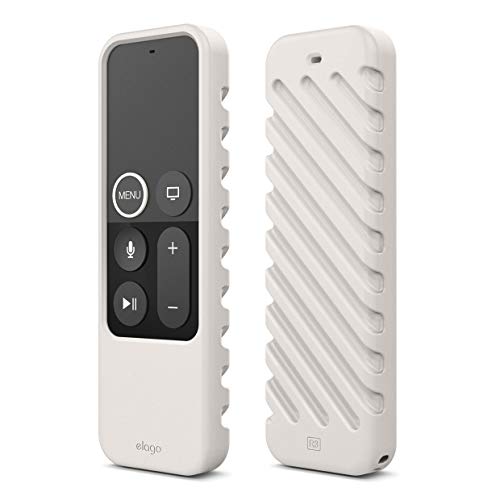 elago R3 Funda Protectora Compatible con Apple TV Siri Mando Remote 4K (5th) / Generación 4th - Protección Extra, Acollador Incluido (Blanco)