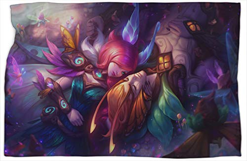 Elderwood Xayah Rakan League Legends - Manta para siesta con patrón para mejorar el sueño, cálidas y cómodas mantas de 40 x 50 pulgadas