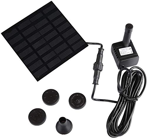 EMEBAY – Actualización Bomba de agua solar en miniatura 7V Fuente para jardín, estanque para el agua - Altura del ciclo del agua: máximo 95 cm