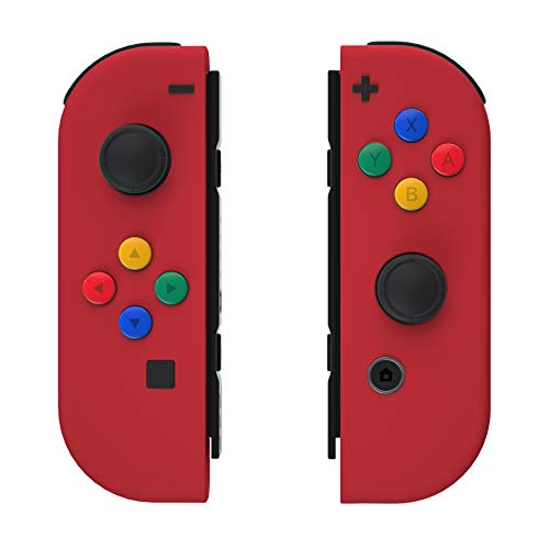 eXtremeRate Carcasa Joy-con para Nintendo Switch Funda de Agarre de reemplazo Shell de Bricolaje con Botón Completo Accesorios para Nintendo Switch No Incluye Carcasa de Consola(China Rojo)