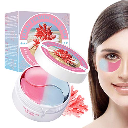 Eye Mask, Máscara para los Ojos, Ojos Parches, Mascarilla Calmante Coral para Ojos,Alivia el Cansancio y Reafirma la Piel-Para Arrugas,Líneas Finas,Ojeras y Bolsas Debajo de los Ojos Cuidado