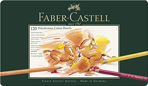 Faber-Castell 110011 - Estuche de metal con 120 ecolápices polychromos, multicolor