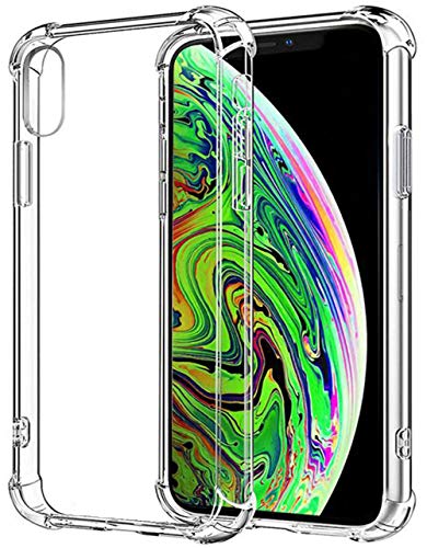 Funda iPhone X iPhone XS Carcasa HUSHCO Ligera Silicona Suave TPU Gel Bumper Case Cover de Protección Antideslizante [Anti-Rasguño] [Anti-Golpes] Caso - Transparente