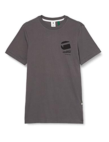 G-STAR RAW Big Logo Back Graphic Straight Camiseta, Lt Shadow 336/B442, Large Mens