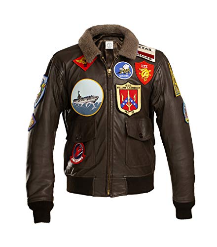 G1 US Navy Leather Flight Jacket Top Gun Maverick Cazadora DE PILOTO Chaqueta Aviador Cuero (50)