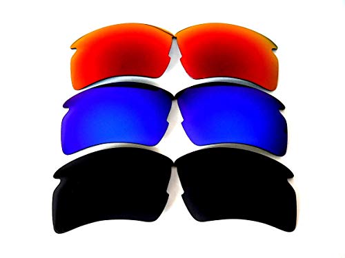 Galaxia Lentes De Repuesto Para Oakley artillería antiaérea 2.0 XL Polarizado Negro, azul y rojo 3 pares, Transparente, regular