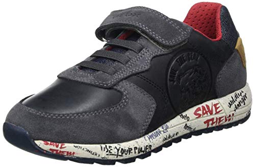 Geox J ALBEN Boy C, Sneaker, (Black/Red), 31 EU