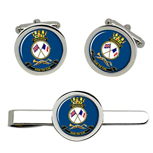 Giftshop UK Hmas Encounter Royal Australian Marino Gemelos y Corbata Clip Set