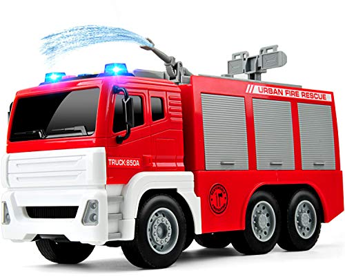 GizmoVine Coche Juguetes Camión de Bomberos,1:12 Camión de Suministro de Agua Educación Temprana Autos Juguete para Muchachas y Niño (850A)