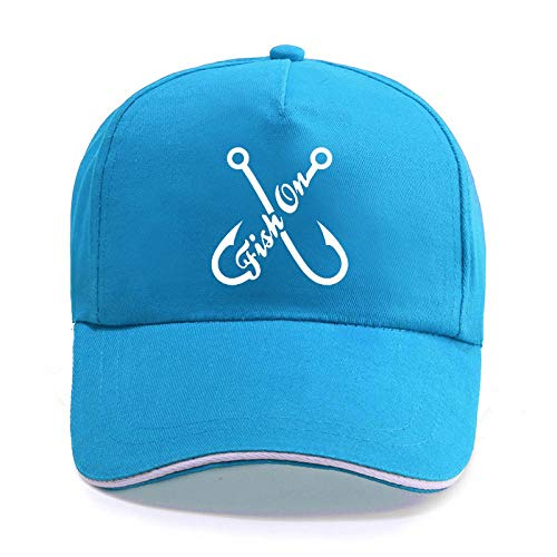 Gorra de Beisbol Nuevo Fish On Fish Hook Gorras De Béisbol con Estampado Divertido para Hombres Mujeres Gorros De Pesca Ajustables Unisex Hip-Hop Ocio Sombreros De Algodó