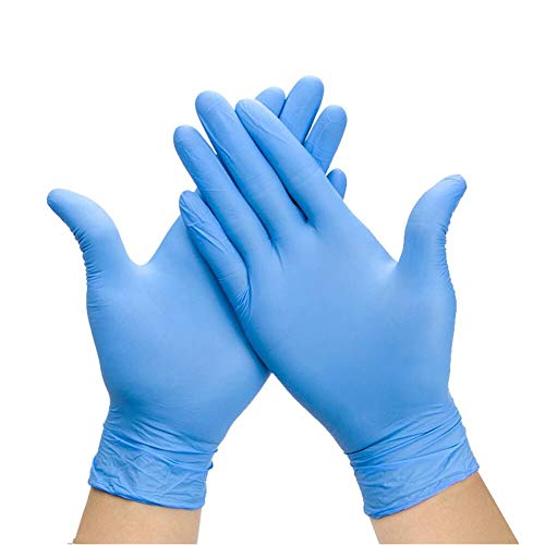 Guantes Desechables de Nitrilo Sin Polvo, Stock Disponible, Envío Rápido, Caja de 100 guantes. Color Azul talla L