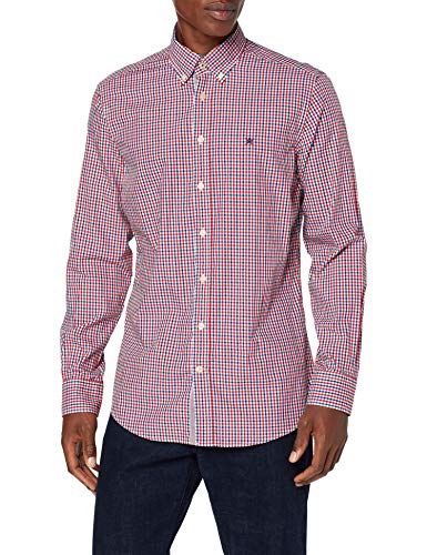 Hackett Tone Colour Chk Camisa, (Red/Blue 2ak), Medium para Hombre