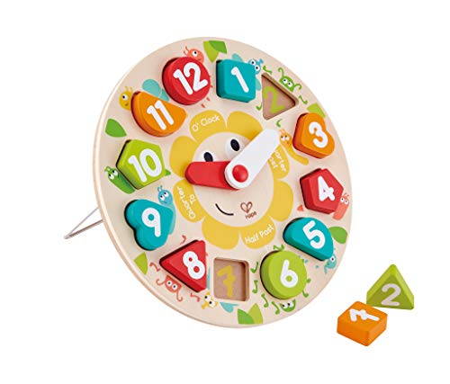 Hape International-E1622 Puzle Encajable Horas Inglés, Multicolor (E1622) , color/modelo surtido