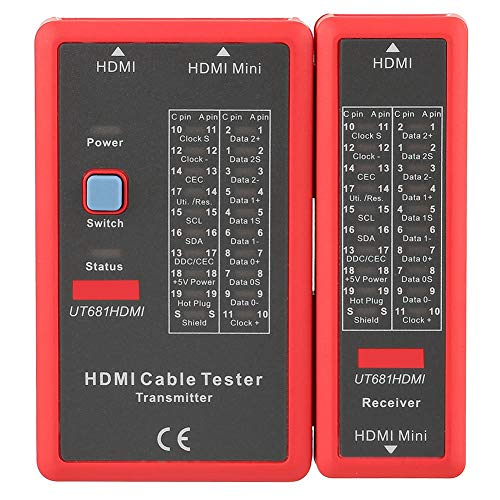 HDMI MINI-HDMI Señal de datos con pilas Comprobador de cables de alta definición Comprobador de continuidad 20 Indicador de estado de luz LED para comprobar el trastorno Conexión corta abierta y cruza