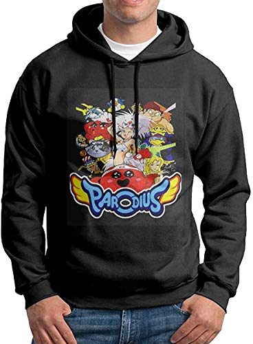 HKGJG Felpe con Cappuccio Parodius Men's Pullover Hooded Sweatshirt