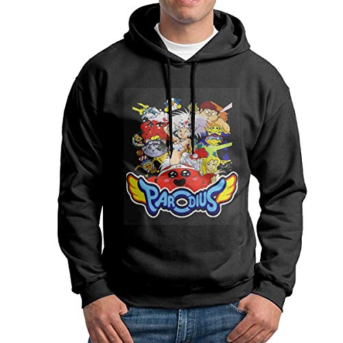 HKGJG Felpe con Cappuccio Parodius Men's Pullover Hooded Sweatshirt