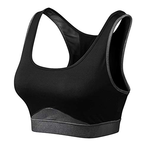 HKVML Fitness Sports Bra Mujeres de Secado rápido Yoga Transpirable Tank Top Gym Running Sujetador con Relleno Energy Sujetador de Yoga sin Costuras Sujetador Deportivo Femme, BGR, L