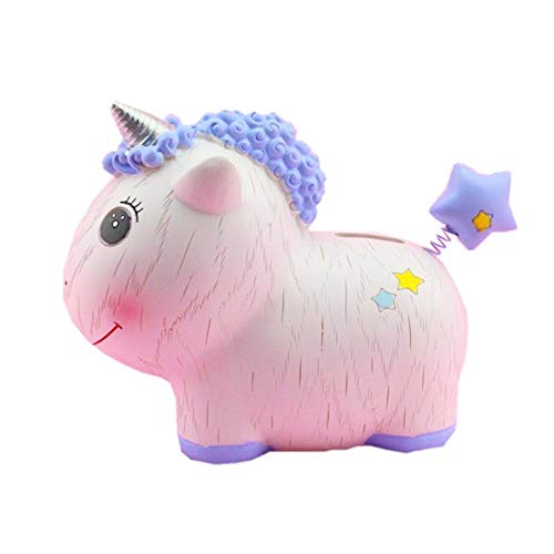 HMSCC Estudiante Creativo decoración Unicornio Rosado del corazón de la Muchacha del ángel Hucha Hucha Regalo Regalos de Año Nuevo Regalo Creativo (Color : Azul, Size : M)