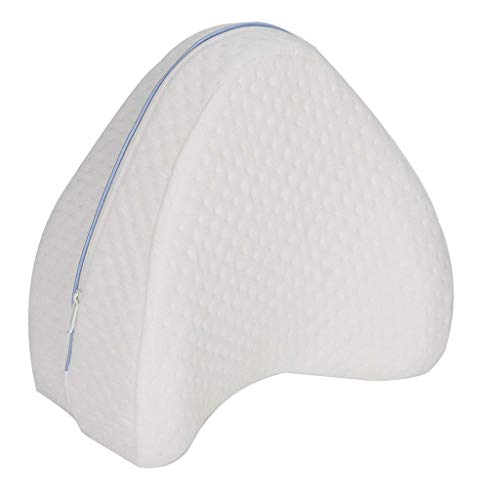 HOOPERT Almohadas posicionadoras de Pierna– Mejor para Pierna, Espalda, y Rodilla Pain- cuña de Espuma con Efecto Memoria Contour Pierna Almohada con Funda extraíble (Blanco)