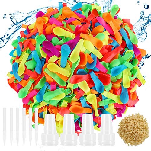 Hotelvs 1000 Globos de Agua para Fiesta, Water Bombs Verano Splash Fun Pelea de Agua Juego Juguetes al Aire Libre para Niños y Adultos, Multicolores