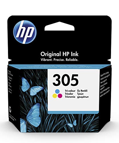 HP 305 3YM60AE, Tricolor, Cartucho de Tinta Original, compatible con impresoras de inyección de Tinta HP DeskJet 2700, 2730, 4100, 4134, Envy Serie 6020, 6030, 6420, 6430