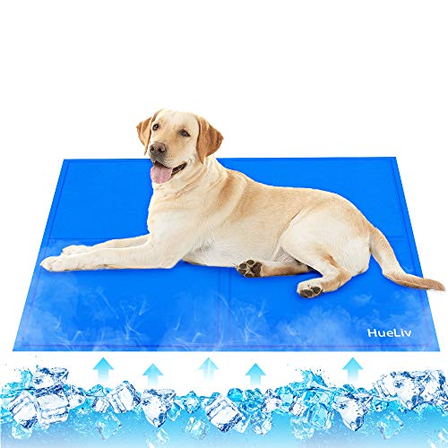 HueLiv Alfombrilla de Refrigeración Animales Alfombrilla refrescante para Mascotas Grandes , Nevera y Manta para Perro Fresco Cojín Azul Nevera Techo Perfecta para Camas de Suelo