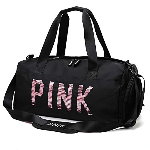 IEUUMLER Bolsa de Gimnasio Sports Gym Bag con Compartimento para Mujeres y Hombres IE127 (Black)