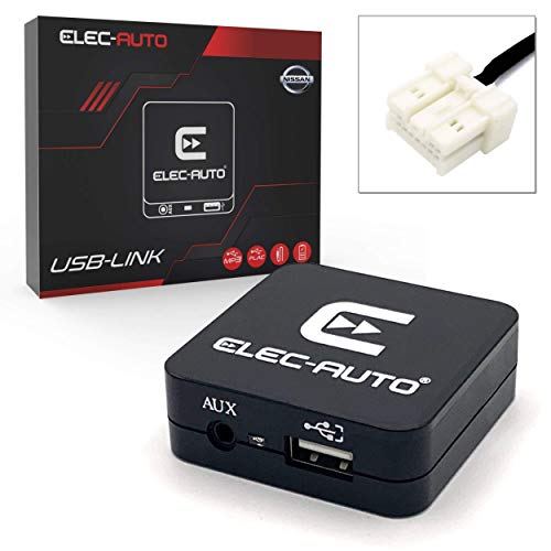 Interfaz USB MP3 FLAC - Auxiliar para el coche NISSAN | Cargador | Toma de corriente | Estuche de empotrar invisible | Accesorio para la radio del coche | Toma de adaptador de llave USB