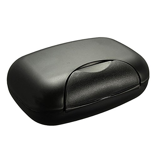 Jabonera de viaje, caja de jabón y recipiente para escobillas, sellado y apto para baño, senderismo, viajes, camping, etc. Color negro