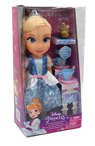 Jakks Pacific Disney Princesa Cenicienta 35cm y Gus Gus con Set de Té para Dos. Tea Time