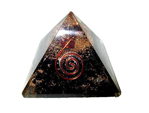 Jet International Negro Turmalina Chakra Orgone Pirámide Folleto Gratis Terapia de Cristal