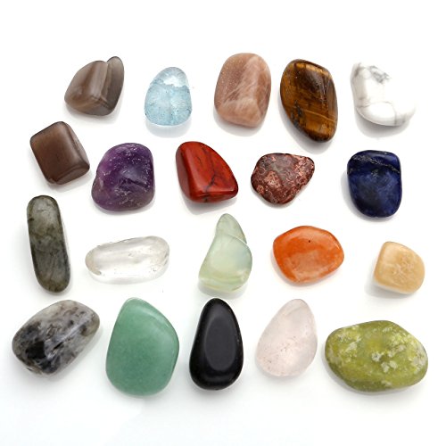 Jovivi - Juego de 20 piedras preciosas naturales, curativas, para chakras, amorfas