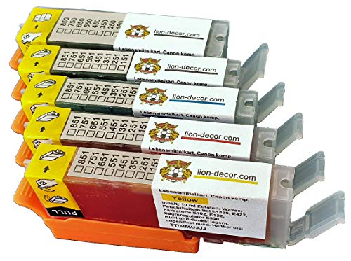 Juego de cartuchos de tinta con chip TK171-TK175 (PGI-570 / CLI-571) para Canon MG5750, MG5751, MG5752, MG5753, MG6850, MG6851, MG6852, MG6853, TS5050, TS5051, TS5053, TS6050, TS6051, TS6052