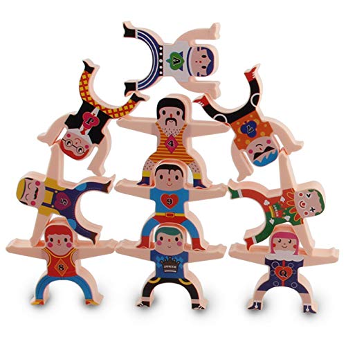 Juguetes Para Apilar Juegos De Apilamiento De Madera Enclavamiento De La Compañía Acrobática Hércules Juegos De Bloques De Equilibrio Juguetes Educativos Para Niños Pequeños Para Niños Pequeños