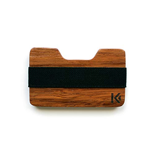 KARCAJ® Kendo - Cartera Tarjetero Minimalista Elaborada en Maderas Nobles para Hombre y Mujer con Capacidad para Tarjetas de Crédito y Billetes (Palo Santo)