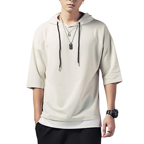 KENAIJING Camiseta Hombre, Hombre Sudadera con Capucha Hoodie Casual Camisa de Entrenamie (Albaricoque, 2XL (Peso 65-70 kg - Altura 175-180 cm))