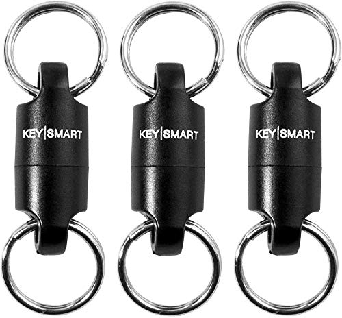 KeySmart MagConnect - Accesorio Instantáneo, Seguro Para Bolsas, Carteras y Correas - Fácil Acceso para Llaves (3 Paquete, Negro)