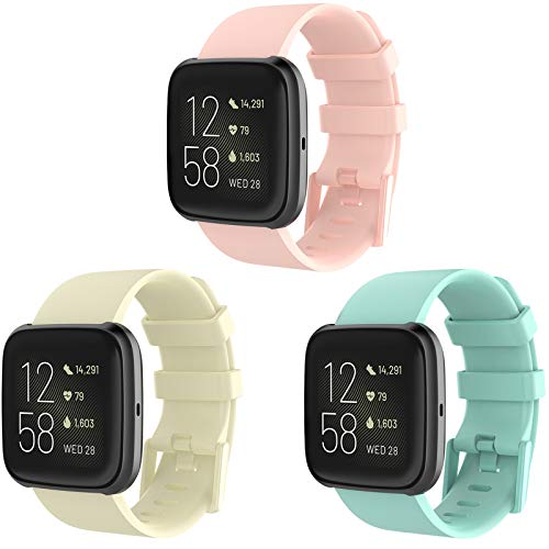 KingAcc Correa para Fitbit Versa 2, Silicona Suave Pulsera de Respueto con Hebilla de Metal Compatible con Fitbit Versa/Versa 2/Versa Lite smartwatch