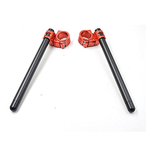 Kit elevados semimanillares moto 41mm para CBR600 F1/F2/F3/Katana/Bandit/SV650/ZX6R 93-97/Ninja 650 06-11/Universal Tenedor Ø 41MM semimanillares café racer Ángulo ajustable tubos 22MM color Rojo