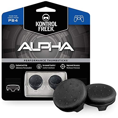 KontrolFreek Alpha para PlayStation 4 (PS4) y PlayStation 5 (PS5) | Performance Thumbsticks | 2 Alturas bajas, cóncavo | Negro.