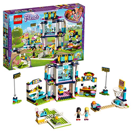 LEGO Friends - Polideportivo de Stephanie, Juguete con Mini Muñecas para Construir y Crear Aventuras para Niñas y Niños de 6 a 12 Años, Incluye Accesorios de Raquetas de Tenis (41338)