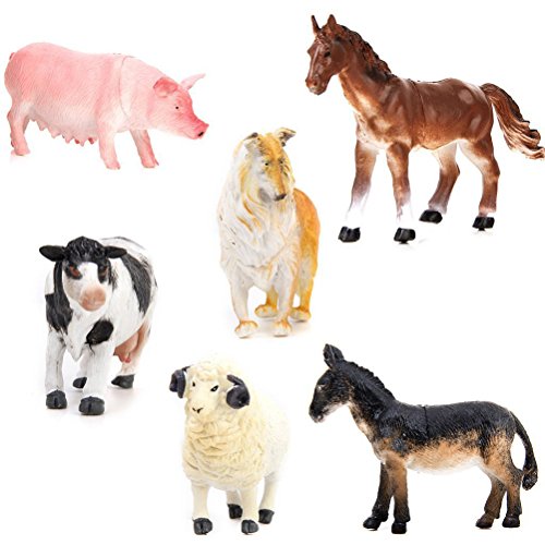 LEORX Figurines Animaux de la ferme jouet – Lot de 6