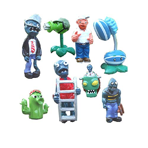 LINQ Plantas de 8 Piezas vs.Zombies PVC Juguete Mini Zombie Toys Figura de acción Regalos para niños y Ventiladores Plantas vs Zombies Garden Warfare Juguetes Qianmianyuan