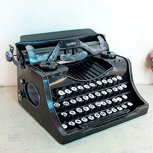 LMIM Modelo de máquina de Escribir Manual clásico Vintage, máquina de Escribir Antigua de decoración para el hogar/Oficina/Escritorio de la Sala de Estudio, no se Pueden Escribir Palabras, Negro