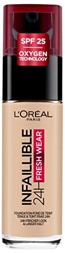 L'Oréal Paris Make-up designer Infalible 24H Fresh Wear Base de Maquillaje de Larga Duración - Tono 130 Beige Peau, 30 ml