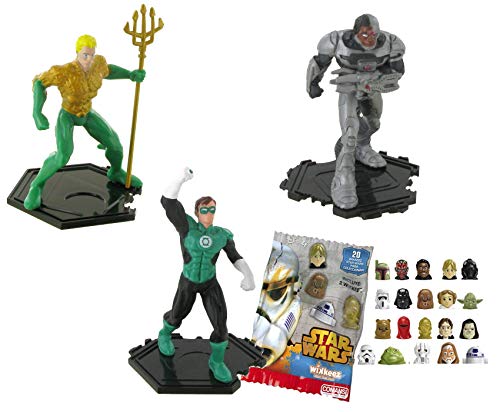 Lote 3 Figuras Comansi LA Liga DE LA Justicia. Linterna Verde - Aquaman - Cyborg + Regalo