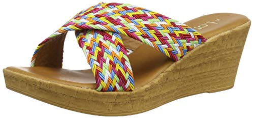 Lotus Jacinta, Sandalias de Punta Descubierta para Mujer, Multicolor (Rainbow ZZ), 42 EU